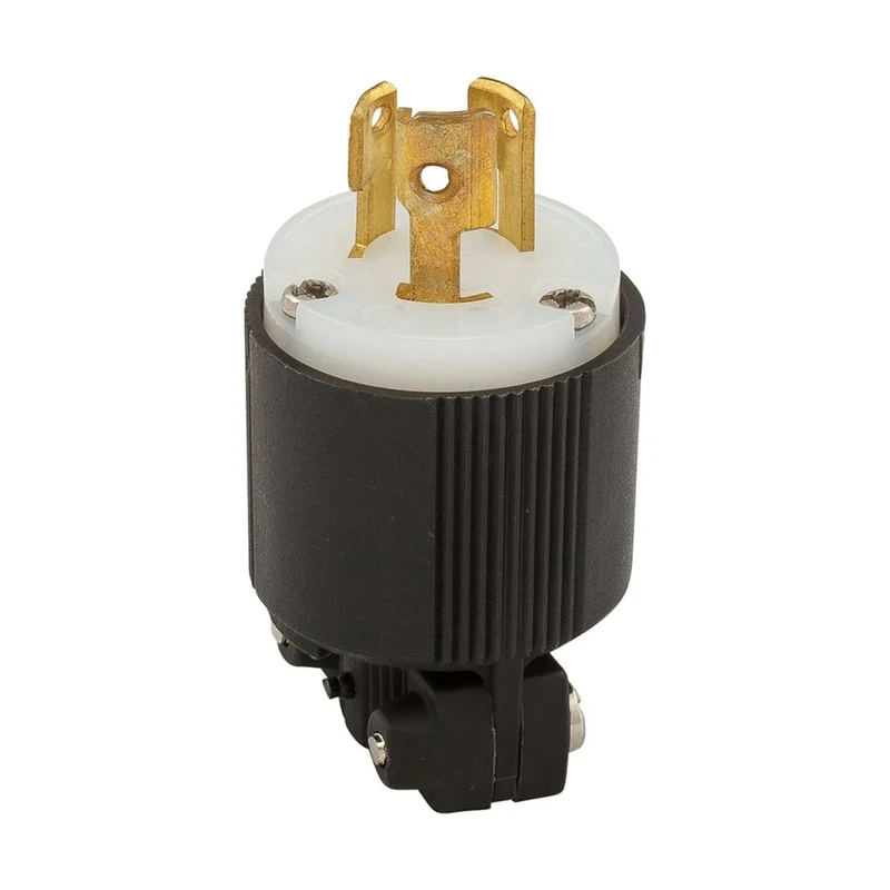 PLUG LOCKING BLADE SINGLE 15A 2P 3W 125V BLACK