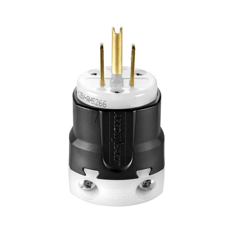 PLUG 15A 2P 3W 125V BLACK/WHITE