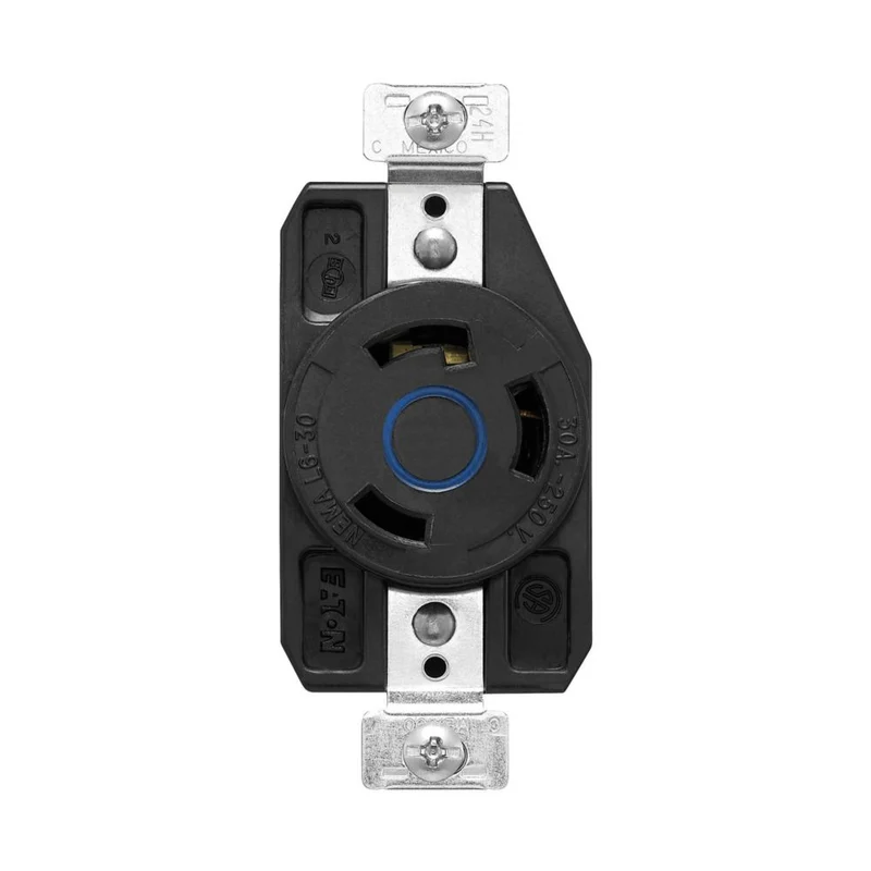 RECEPTACLE LOCKING 30A 2P 1PH 3W 250V BLACK/BLACK