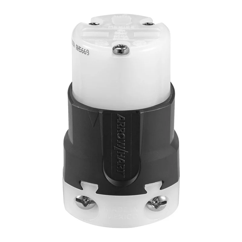 CONNECTOR 15A 2P 3W 250V BLACK/WHITE