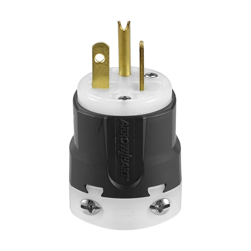 PLUG 20A 2P 3W 125V BLACK/WHITE
