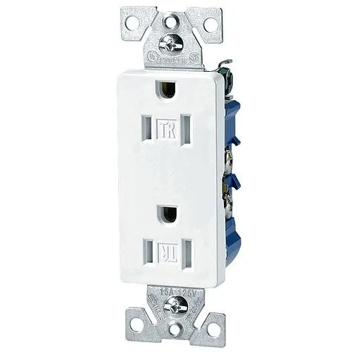 RECEPTACLE DECO DUPLEX 20A 2P 3W TAMPER RES. 125V WHITE