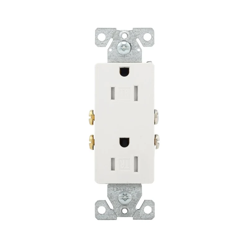 RECEPTACLE DECO DUPLEX 15A 2P 3W TAMPER RES. 125V WHITE
