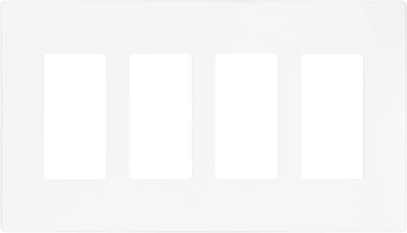 WALLPLATE DECO 4G STANDARD SCREWLESS WHITE
