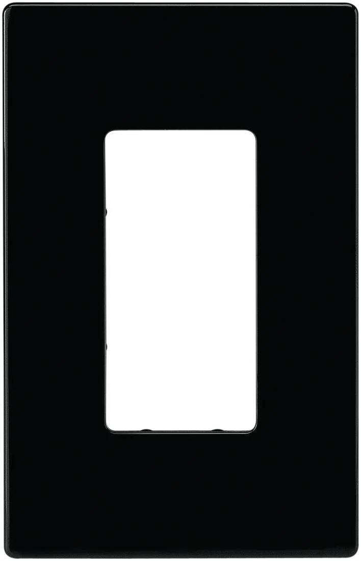 WALLPLATE DECO 1G STANDARD SCREWLESS BLACK