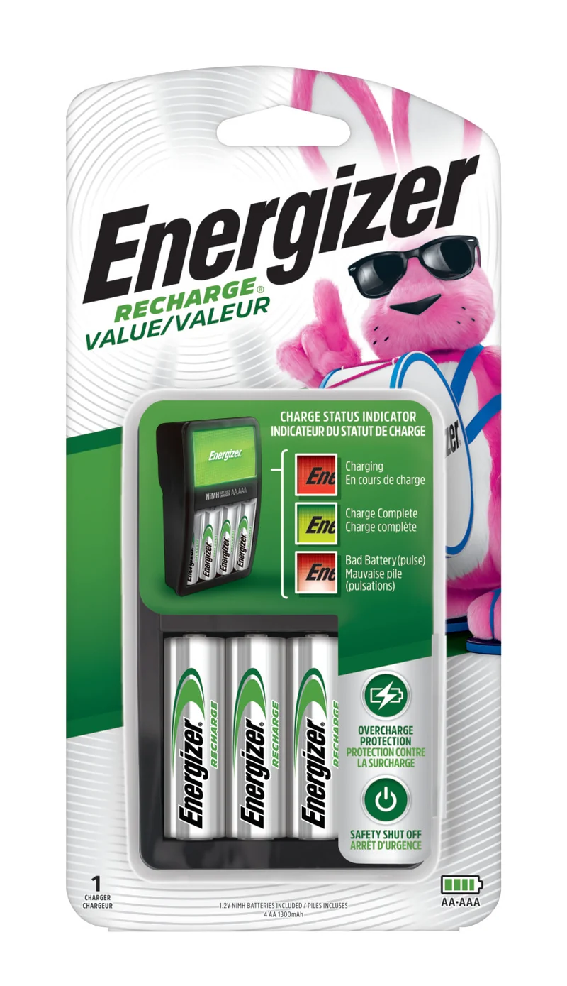 CHARGER VALUE 2 OR 4 NIMH AA INCLUDED OR AAA 8HRS.