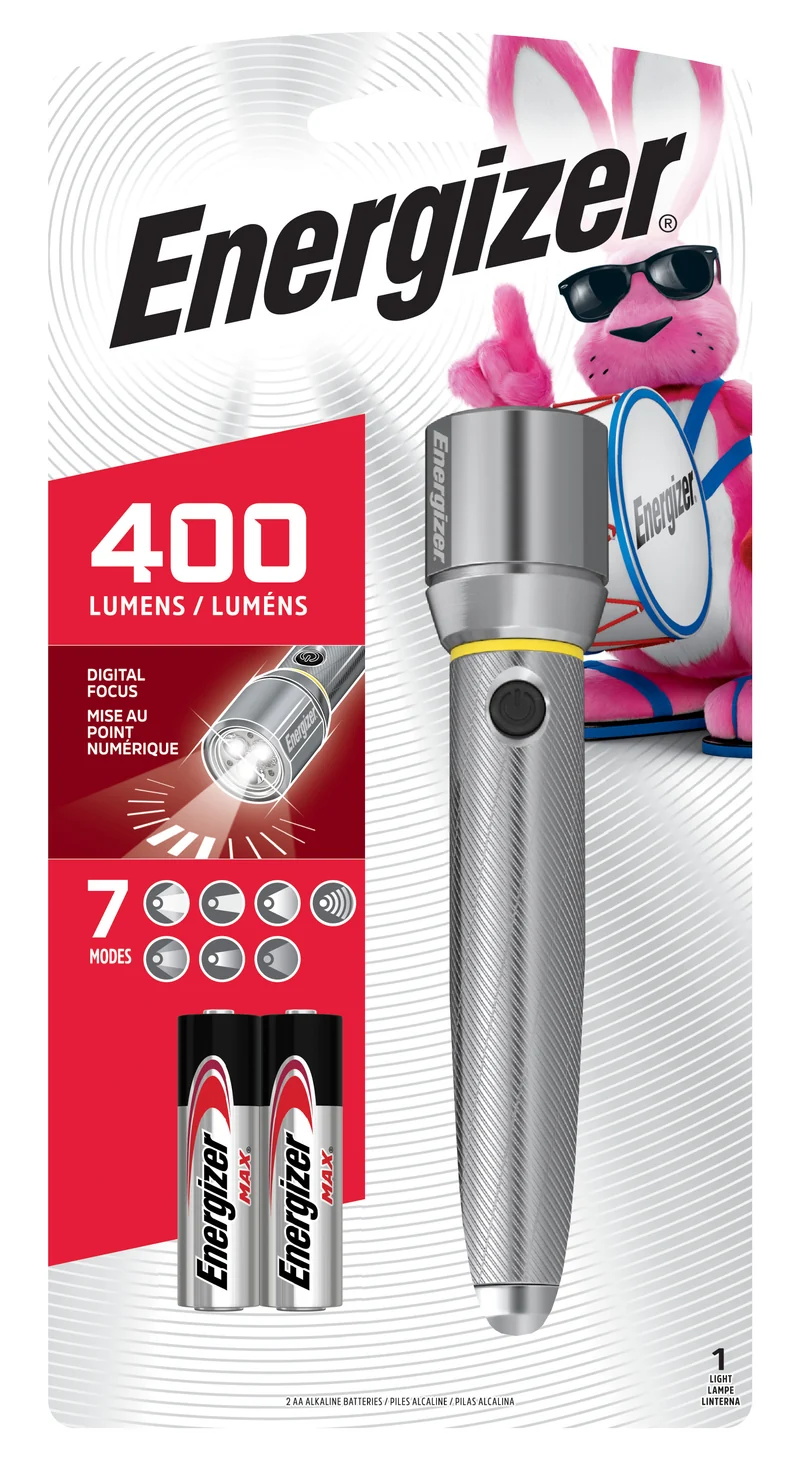 FLASHLIGHT LED 400LM HD FOCUS 2 AA BATTERIES INCLUDED