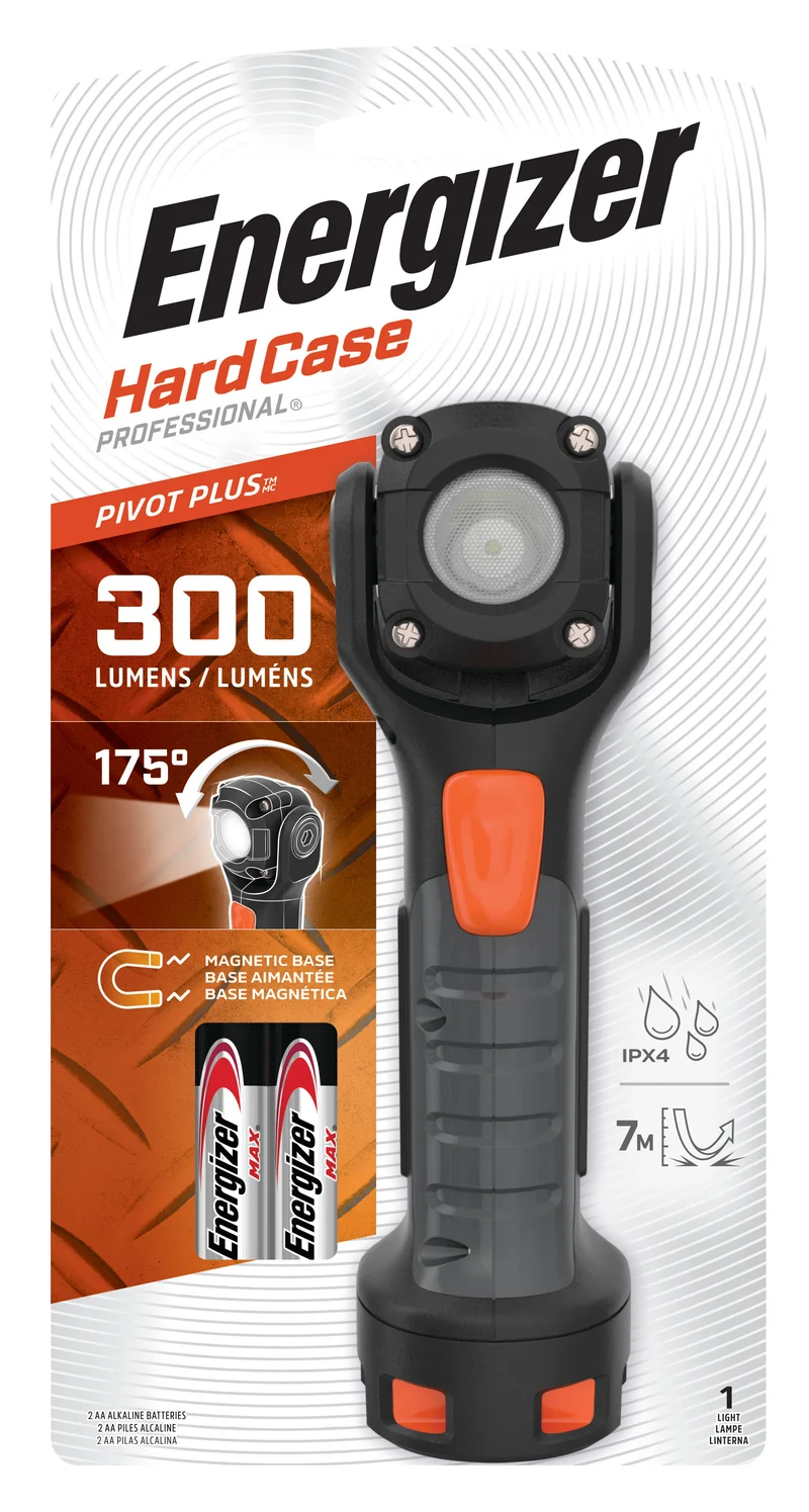 FLASHLIGHT LED HARD CASE 300LM 2 AA BATTERIES INCLUDED