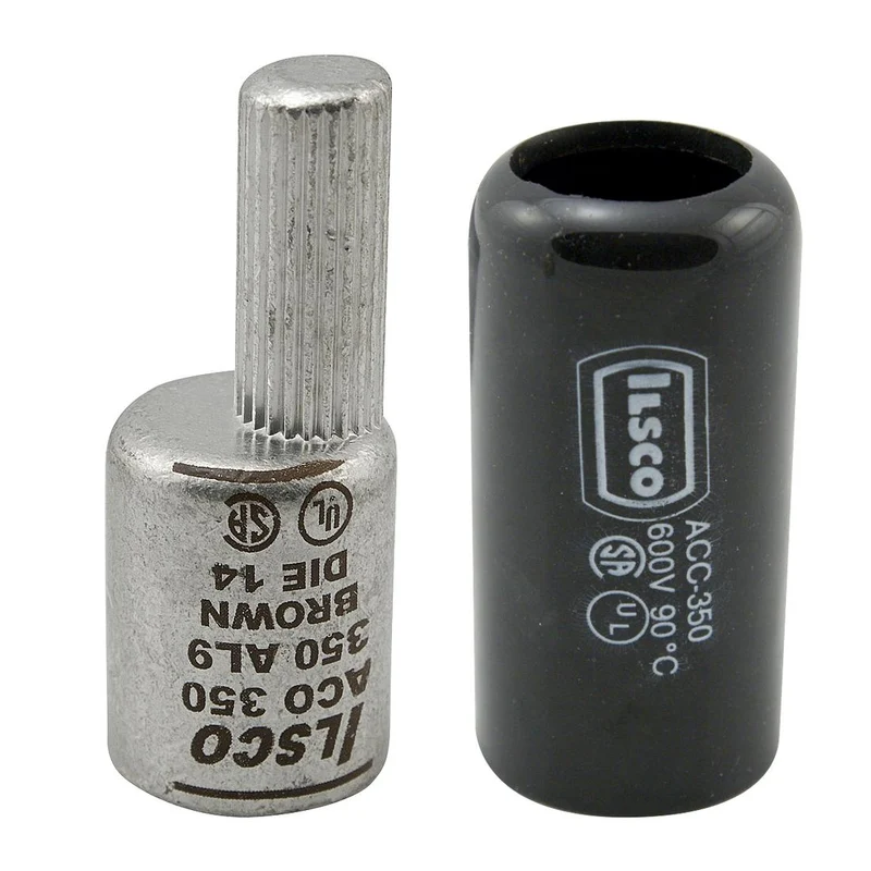 ADAPTER COMPRESSION #4/0 CU/AL TO 2/0 ALUMINUM WHITE