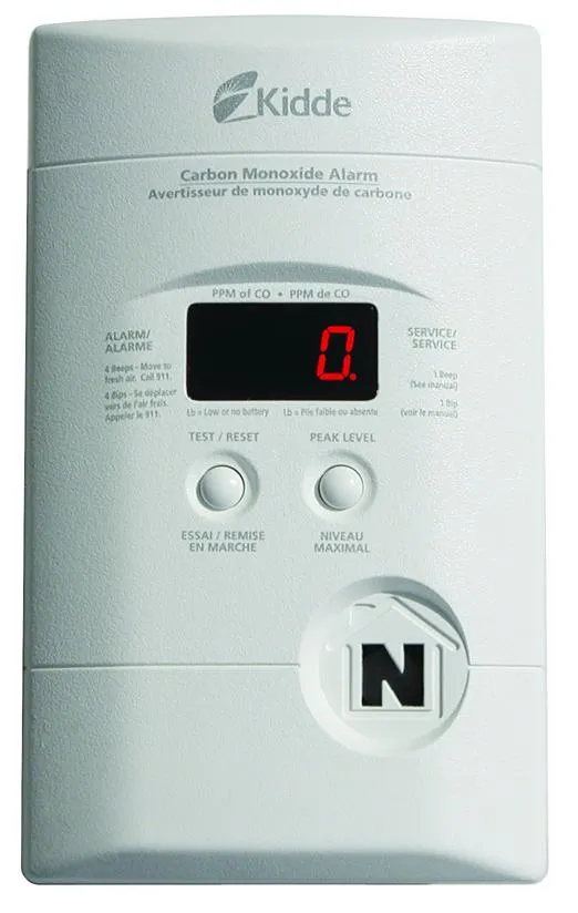 Carbon Monoxide Detector Electrochemical Hardwired 120 V AC 9 V Battery 6-Pack 900-0076-05