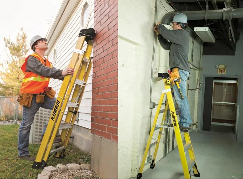 CROSS STEP LADDER FIBERGLASS 6' TYPE 1A 300LBS YELLOW
