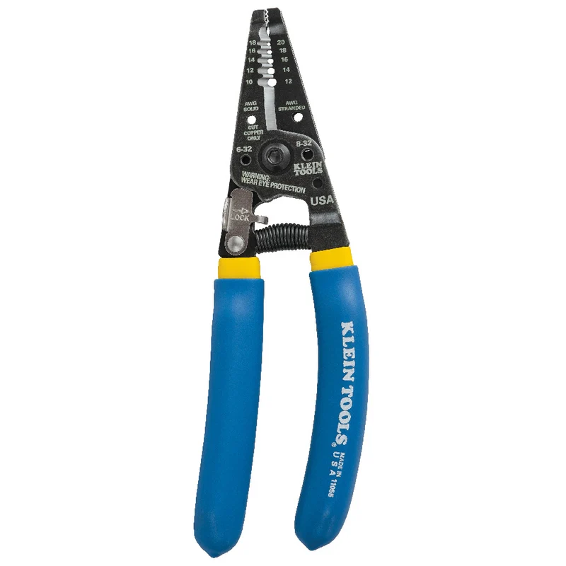 WIRE STRIPPER & CUTTER CURVED 7-1/8IN #12-20 BLUE