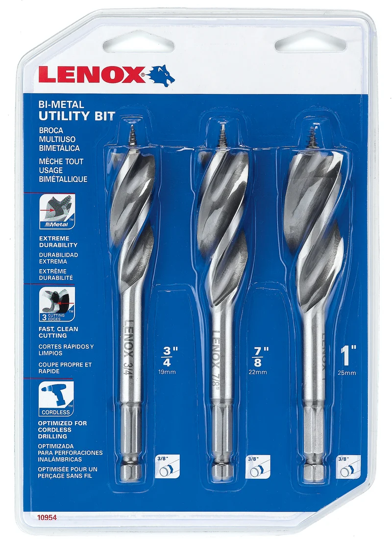 DRILL BIT WOOD KIT 3/4"-19MM 7/8"-22MM & 1"-25MM X 6"