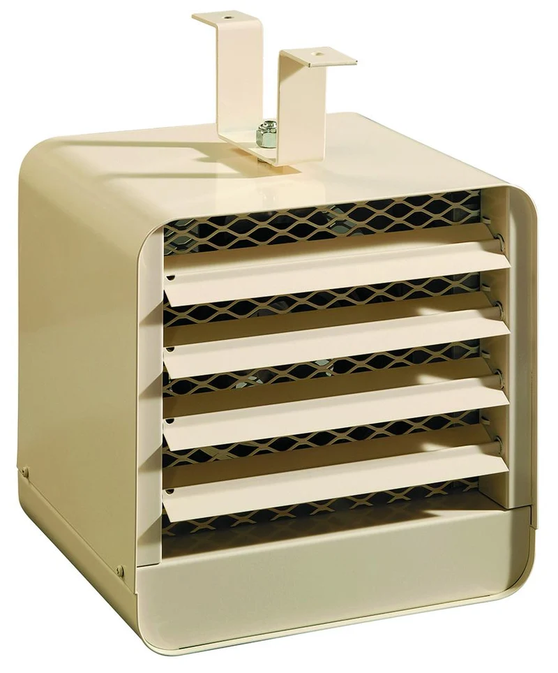 Economical unit heater 2000/1500W 240/208V almond, open coil elements, stat 1P