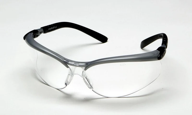 SAFETY GLASSES SILVER/BLACK FR ANTI-FOG LENS CLEAR