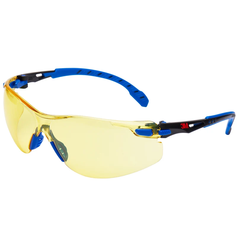 SAFETY GLASSES BLK/BLUE FRAME ANTI-FOG LENS GREY