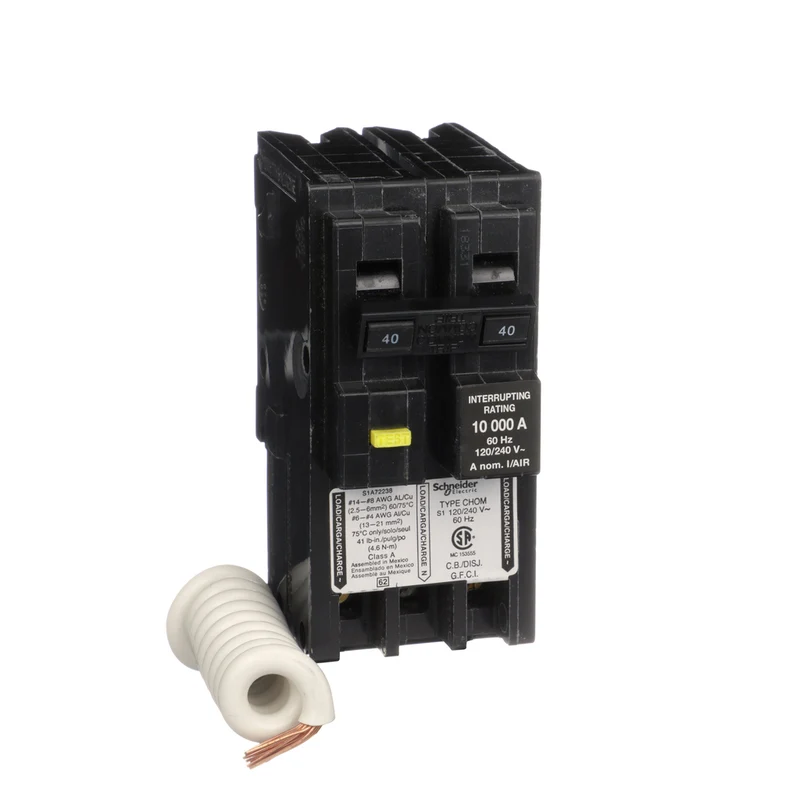 BREAKER 40A 2P 120/240V CLASS A GROUND FAULT 5MA INTERR
