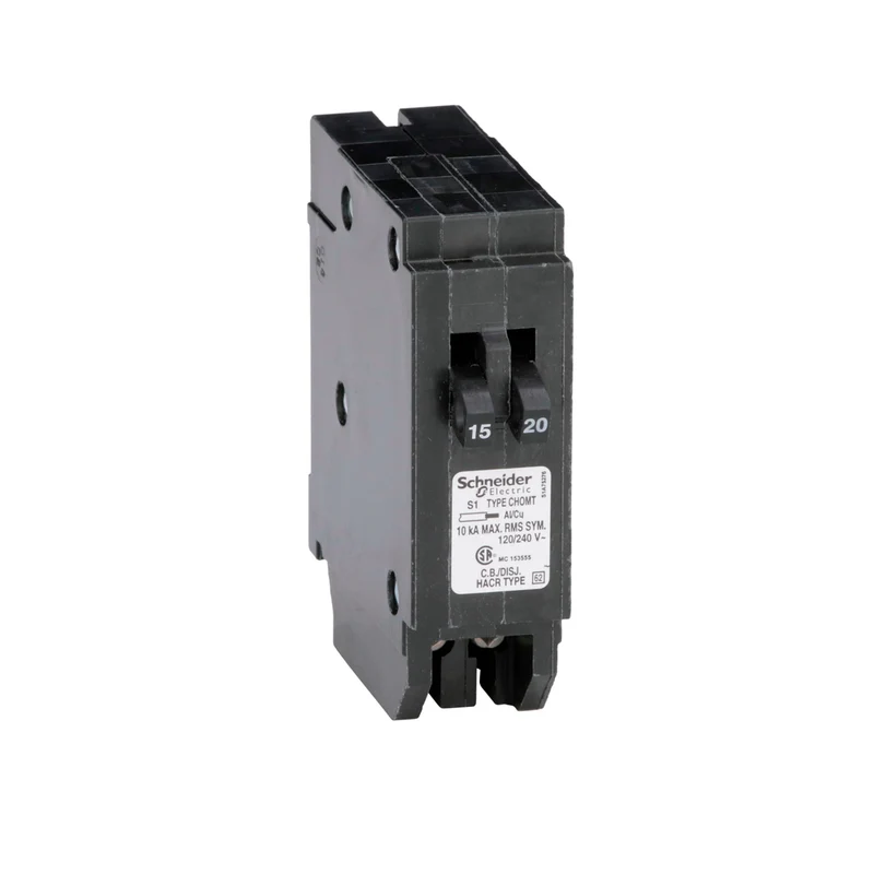 BREAKER TWIN 15A 1P + 20A 1P 120V PLUG-IN