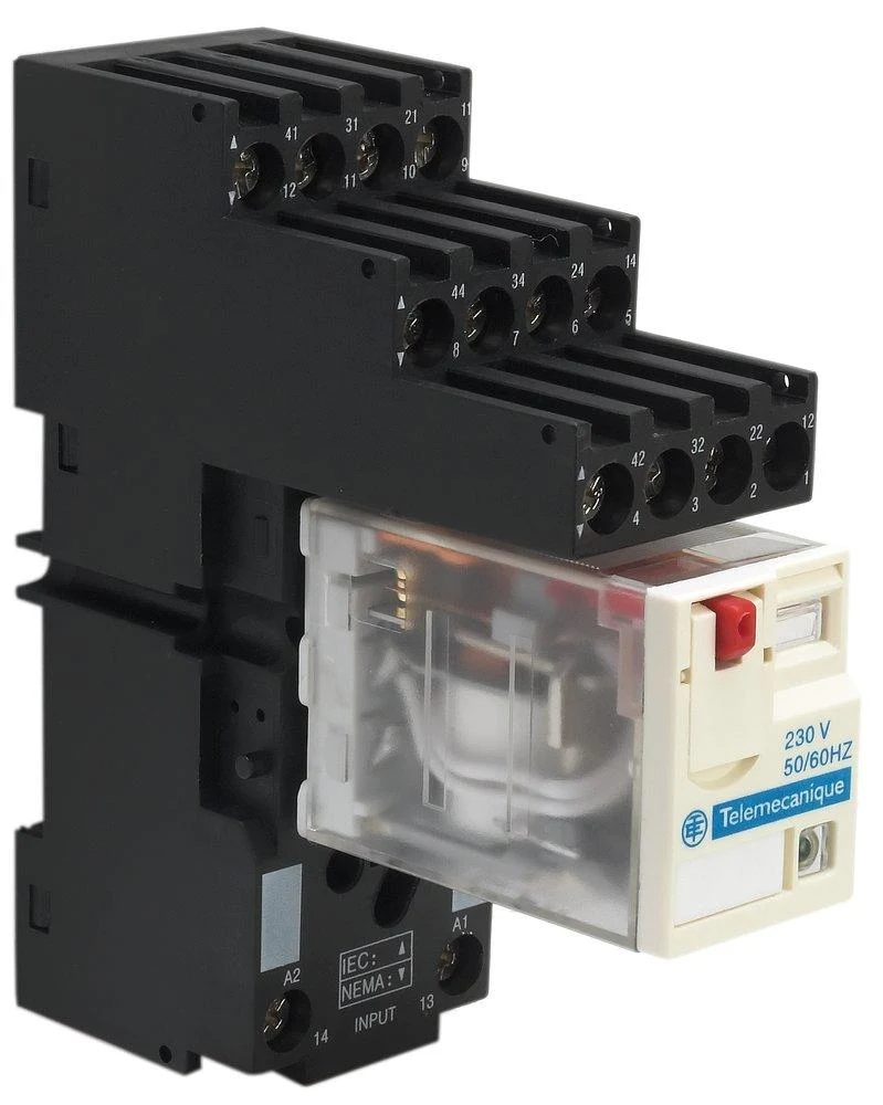 RELAY PLUG-IN 6A 4PDT 250V 4NO/NC CONTACT LED 230VAC COIL