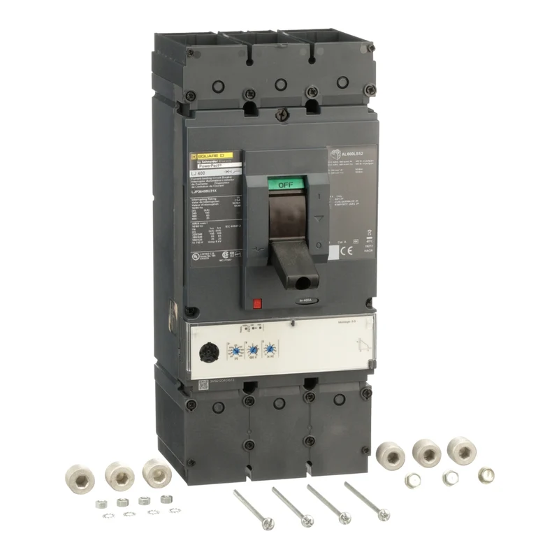 Circuit Breaker, PowerPacT L, 400A, 3 Pole, 600VAC, 25kA, Lugs, MicroLogic 3.3, 80%