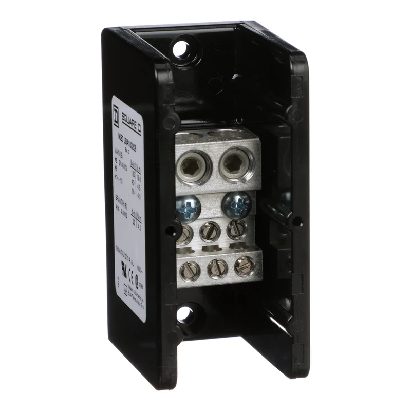 Power Distribution Block, Linergy, 1 Pole, 2 Line, 6 Load, 350A Cu, 270A Al, 600V