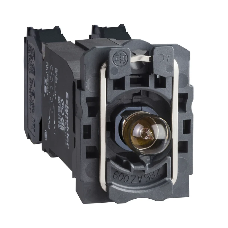 Complete Body/Contact Assembly And Light Block, Harmony XB5, XB4, With Body/Fixing Collar With BA9s Incandesc. Bulb 220...240 V 1NO+1NC