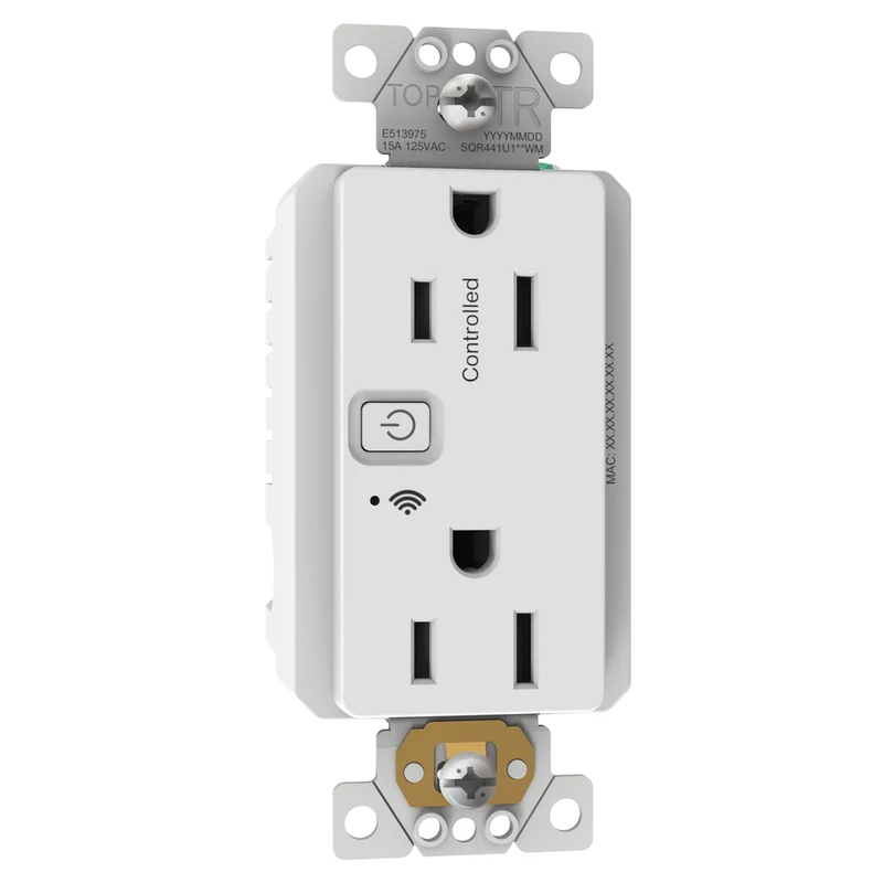 Receptacle, X Series, 15A, Decorator, WiFi, Matter, White