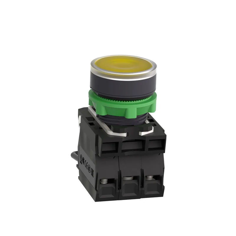 Push To Test Pilot Light, Harmony XB5, Universal LED, Amber, Plastic, 22mm, 110...120V