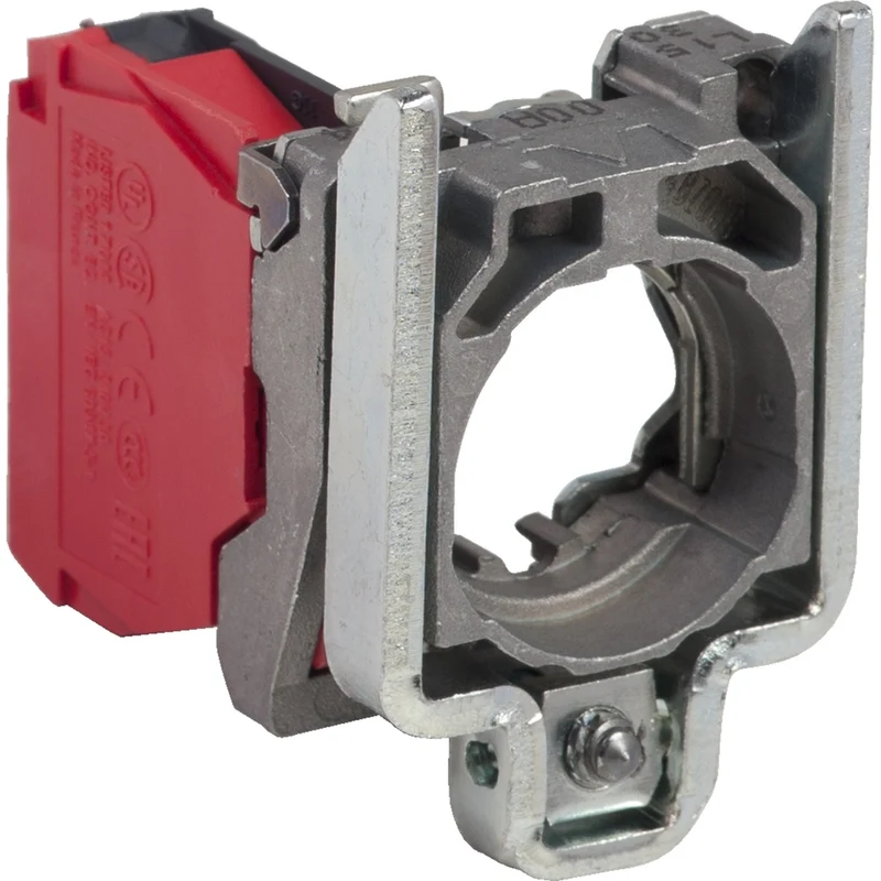 22mm Push Button, Harmony ZB4, Metal Base, Contact Block With Collar, 1NC, Spring Clamp Terminals