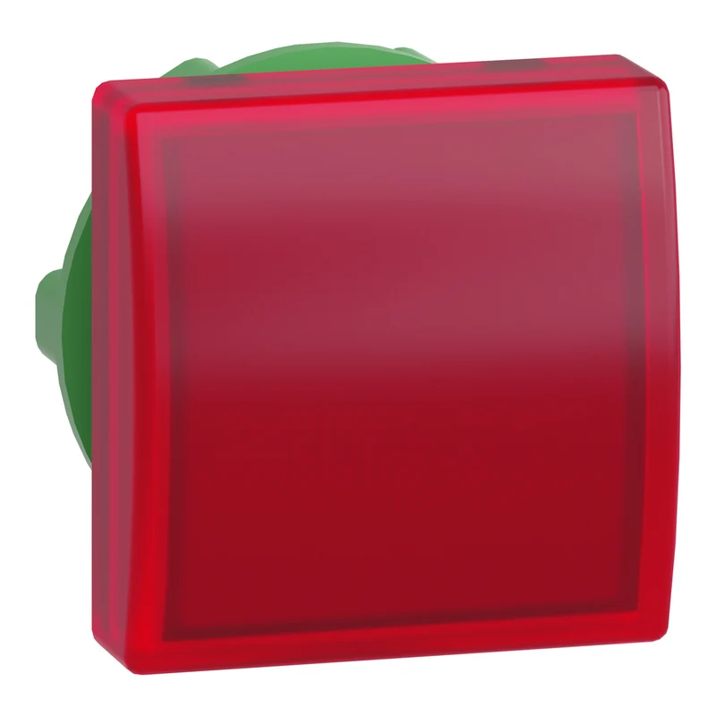 Head For Pilot Light, Harmony XB5, Square Red, 22mm, With Plain Lens, Universal LED