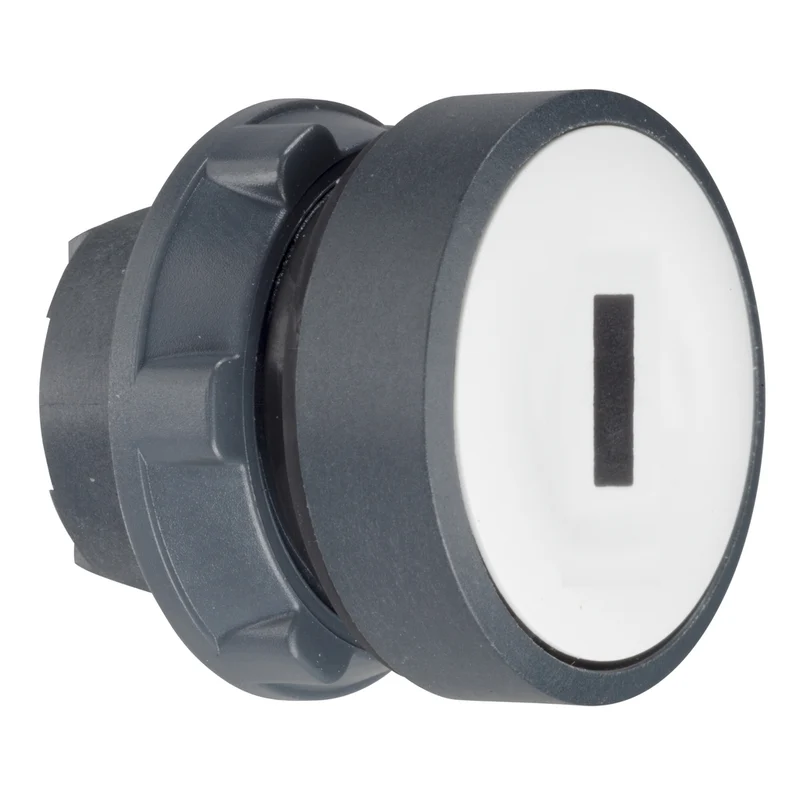 Head For Non Illuminated Push Button, Harmony XB5, Plastic, Flush, White, 22mm, Spring Return, Marked I