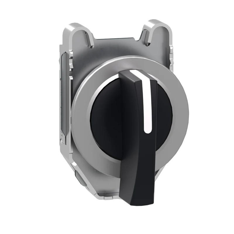 Head For Selector Switch, Harmony XB4, Flush Mounted Black Sw. Long Handle 3 Position Return L To C