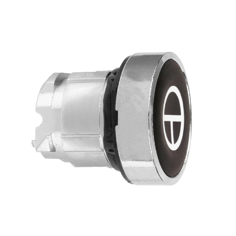 Head For Illuminated Push Button, Harmony XB4, Metal, Black Flush, 22mm, Spring Return, White Marked T