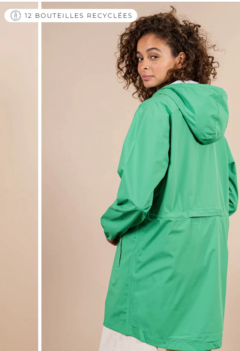 Imperméable Amelot vert cactus FLOTTE 100% recyclés