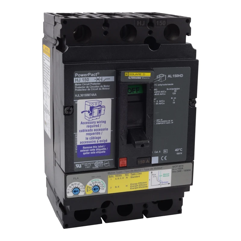 Circuit Breaker, PowerPacT H, 150A, 3 Pole, 600VAC, 25kA, Lugs, Thermal Magnetic, 80%