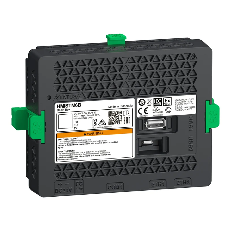 Touch Panel Screen, Harmony ST6, Spare Part , Rear Module, 1COM, 2Ethernet, USB Host&Device, 24VDC