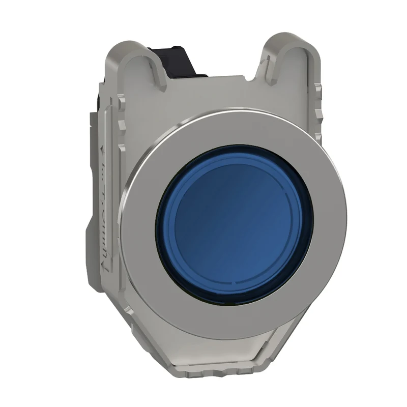 Pilot Light, Harmony XB4,Metal, Blue Flush Mounted, 30mm, Universal LED, Plain Lens, 230...240V AC
