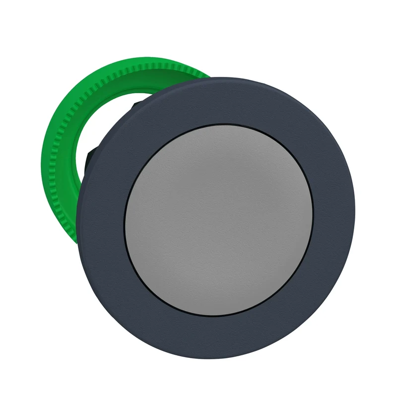 Flush Mounted Push Button Head, Harmony XB5, Plastic, Grey, 30mm, Spring Return, Unmarked
