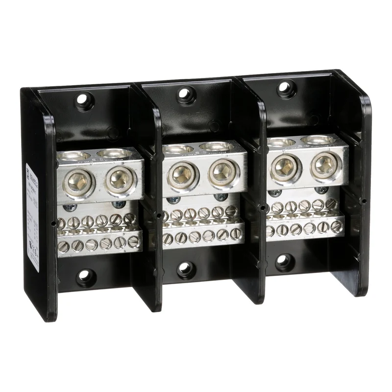 Power Distribution Block, Linergy, 3 Pole, 2 Line, 12 Load,760A Cu, 600V