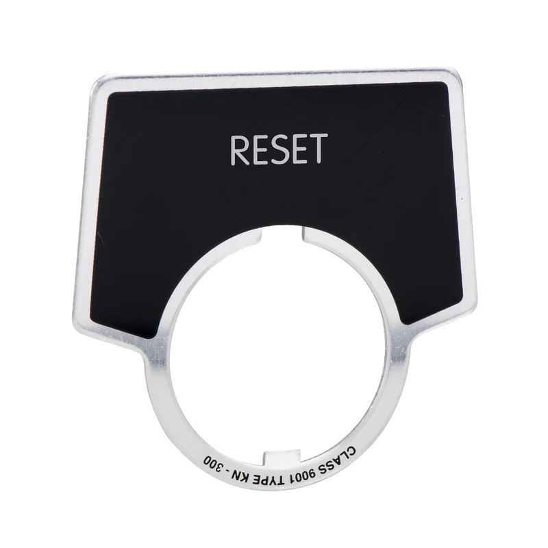 Harmony 9001K, Harmony 9001SK, Legend, 30mm, Aluminium, Black With Silver Letters, 44x50mm, Marking RESET