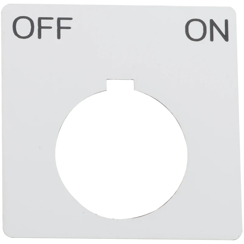 Harmony 9001K, Harmony 9001SK, Legend, 30mm, Plastic, White With Black Letters, 57mm Square, Marking OFF-ON