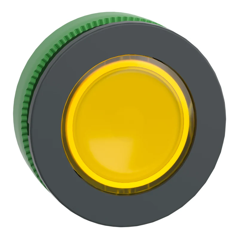 Head For Illuminated Push Button, Harmony XB5, Yellow, 30mm, Universal LED, Plain Lens