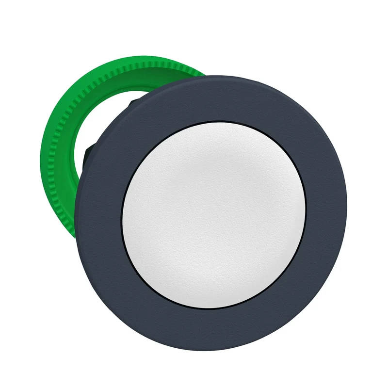 Flush Mounted Push Button Head, Harmony XB5, Plastic, White, 30mm, Spring Return, Unmarked