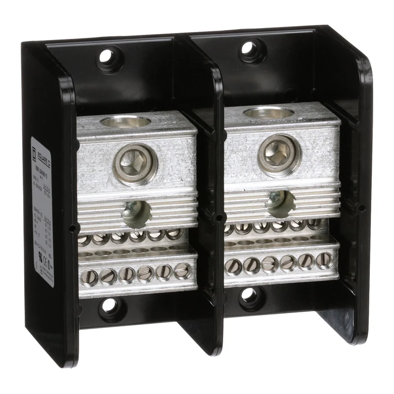 Power Distribution Block, Linergy, 2 Pole, 1 Line, 12 Load, 380A Cu, 310A Al, 600V