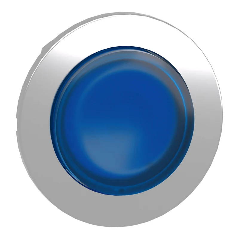 Head For Illuminated Push Button, Harmony XB4, Plastic, Blue Projecting, 30mm, Universal LED, Spring Return, Plain Lens