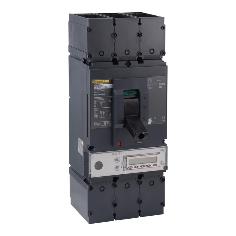Circuit Breaker, PowerPacT L, 400A, 3 Pole, 600VAC, 14kA, Lugs, MicroLogic 6.3A, 80%