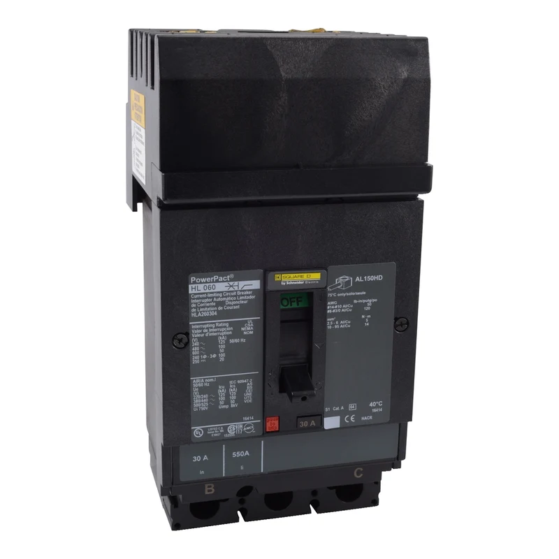 Circuit Breaker, PowerPacT H, 15A, 2 Pole, 600VAC, 50 KA, I-Line, Thermal Magnetic, 80%, BC