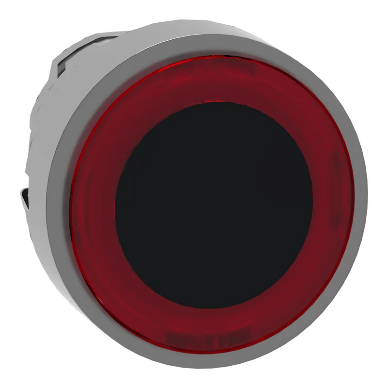 Head For Illuminated Push Button, Harmony XB4, Metal, Red Flush, 22mm, Universal LED, Spring Return, Illuminated Ring