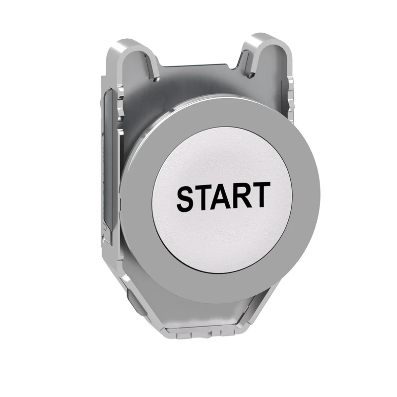 Head For Non Illuminated Push Button, Harmony XB4, Flush Mounted White Flush Caps Pushbutton Black Marked "START"