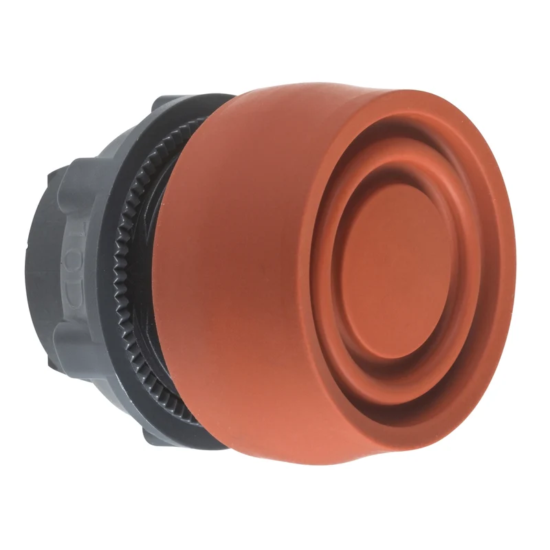 Head For Non Illuminated Push Button, Harmony XB5, Plastic, Flush, Red, 22mm, Spring Return, Coloured Boot, Unmarked